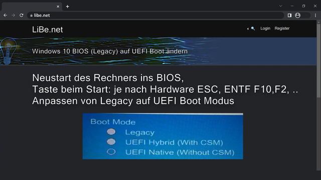 Windows 10 BIOS (Legacy) auf UEFI Boot ändern смотреть онлайн