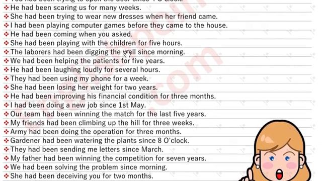50 Examples of Past Perfect Continuous Tense смотреть онлайн