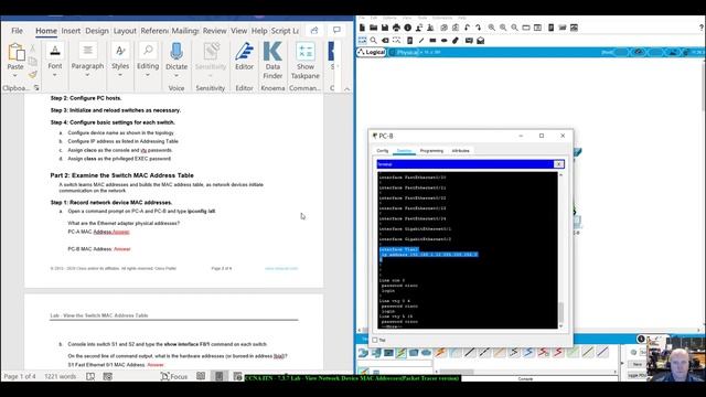 CCNA ITN - 7.3.7 Lab - View Network Device MAC Addresses(Packet Tracer version) смотреть онлайн
