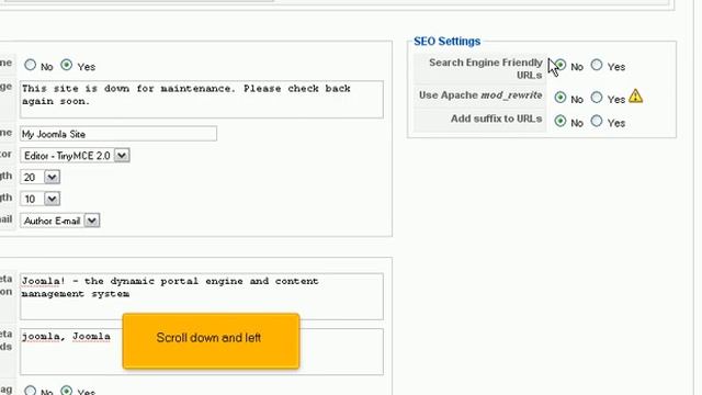 Joomla - Administrator - Global Settings смотреть онлайн