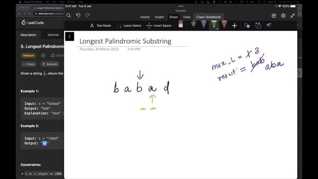 Leetcode 5. Longest Palindromic Substring (Python) смотреть онлайн