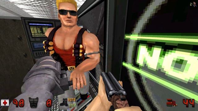 Duke Nukem 3D 1996 года играть за Короля прохождение главы 4 The Birth часть 2 смотреть онлайн
