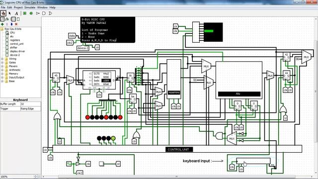 SNAKE GAME ON 8-BIT RISC PROCESSOR / CPU (LOGISIM) смотреть онлайн