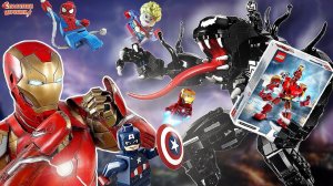 LEGO ЖЕЛЕЗНЫЙ ЧЕЛОВЕК ТРАНСФОРМЕР: ЭНДРЮ VS МИСТЕРИО И ВЕНОМ - ФИНАЛ СБОРКИ ЛЕГО MARVEL!