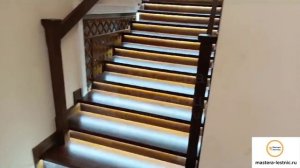 Отделка лестницы на металлокаркасе деревом на ВДНХ