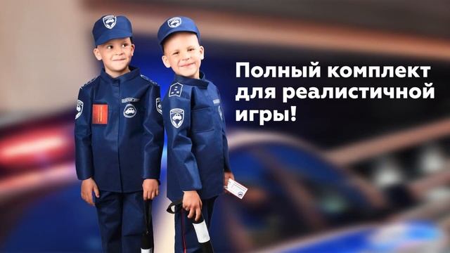 Набор ДПС Leader полицейский в чехле куртка, штаны, кепка, жезл, удостоверение, чехол, плечики 9585 смотреть онлайн
