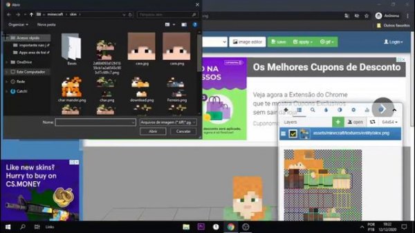 Como fazer uma skin com o braço pequeno/slim no minecraft