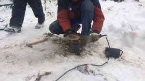 Винтовые сваи зимой. Монтаж, установка.