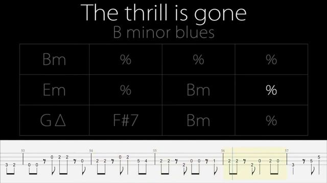 THE THRILL IS GONE [BASS TAB + CHORDS + BACKING TRACK] смотреть онлайн