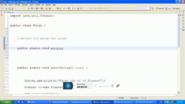 Java Program for merge two array | Java Interview смотреть онлайн