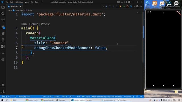 Flutter da kod yozish proyekt. смотреть онлайн