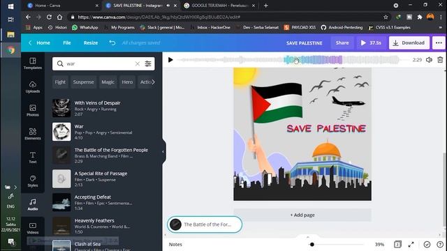 Tutorial Membuat Video Ucapan Save palestine dengan canva смотреть онлайн