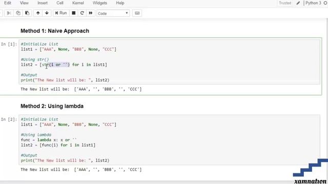 How to convert none to empty string-using Naive Approach смотреть онлайн