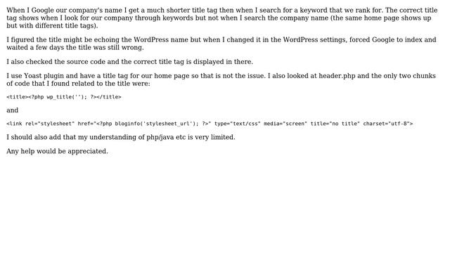 Wordpress: Title tag come up differently on search results смотреть онлайн