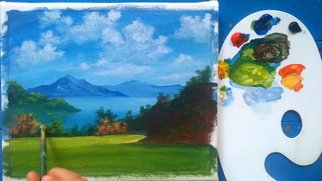 Easy Acrylic Painting with Deer and Flower field смотреть онлайн