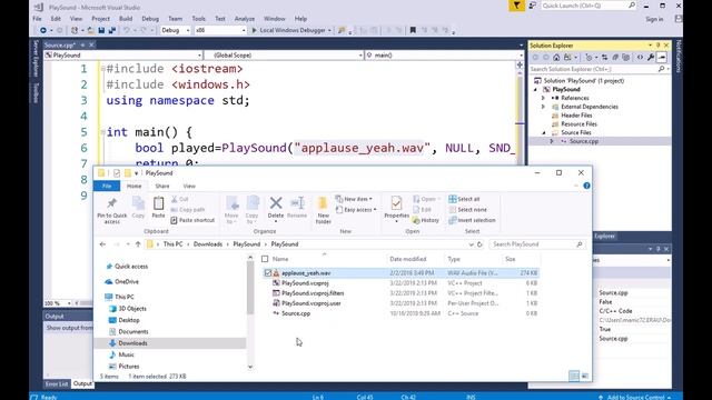 Playing Sound Files in C++ using Visual Studio смотреть онлайн