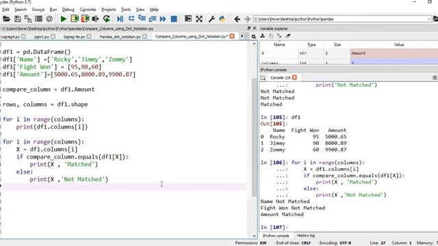 How to compare columns in pandas | Compare Columns using Dot Notation смотреть онлайн