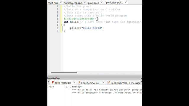 Hello World! | C and C++ comparison for beginners смотреть онлайн