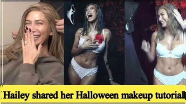 Hailey shared her Halloween makeup tutorial смотреть онлайн