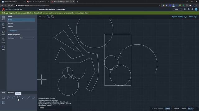 AutoCAD Web Version: The Draw & Modify Tabs смотреть онлайн