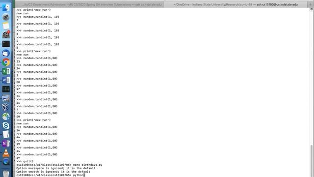 CS 151 Spring 2020 h5 solutions birthdays part 1 смотреть онлайн