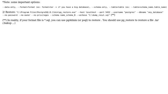 PostgreSQL: How to backup only One Schema from a database and restore it on another server смотреть онлайн