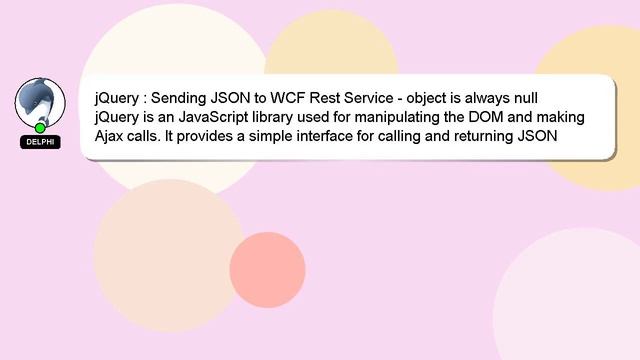 jQuery : Sending JSON to WCF Rest Service - object is always null смотреть онлайн