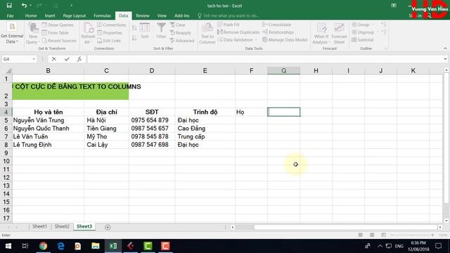 Thủ Thuật Excel: Tách Dữ Liệu Thành Từng Cột Trong Excel Bằng Text To Columns смотреть онлайн