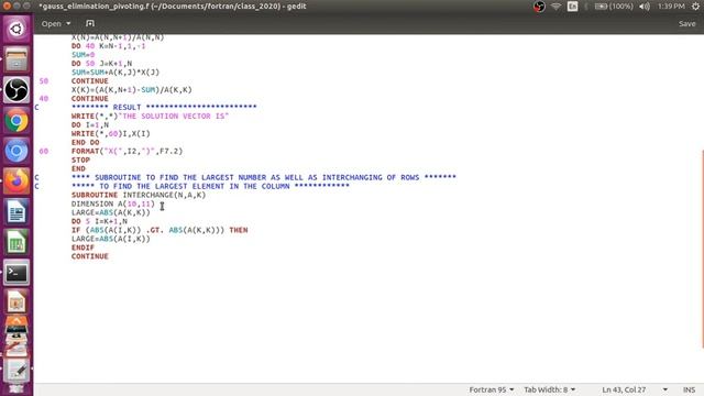fortran 77 code for gauss elimination with partial pivoting смотреть онлайн