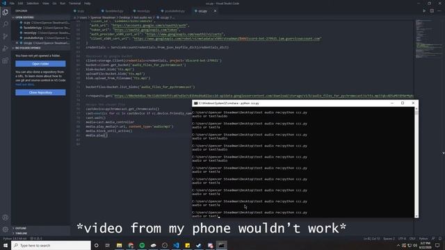 controlling a google home in python using to make it say anything you say or type! смотреть онлайн