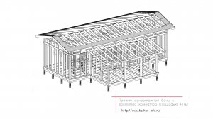 Проект каркасной бани КБ-41
