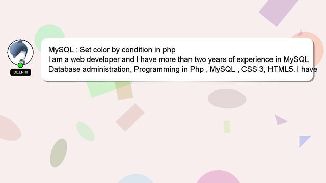 MySQL : Set color by condition in php смотреть онлайн