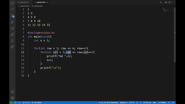 Write a c program to print 12 34 5 67 8 9 1011 12 13 14 15 смотреть онлайн