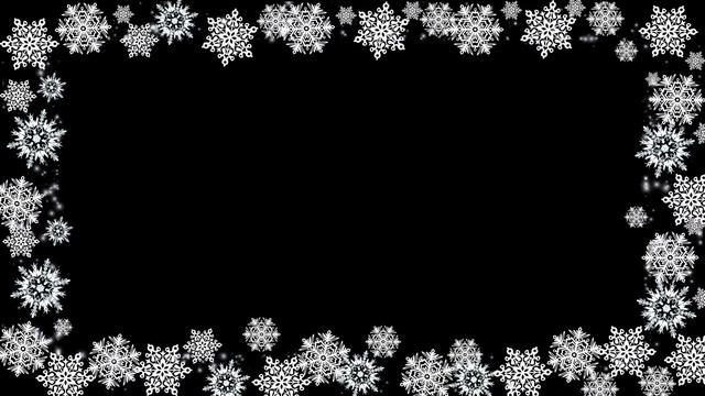 Рамка снежинки на прозрачном фоне с блестками - для видеомонтажа. | Футаж рамка для видео фон смотреть онлайн