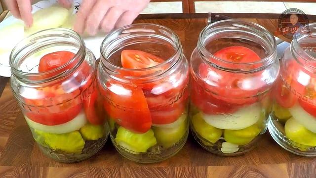 САЛАТ ИЗ ПОМИДОРОВ и ПАТИССОНОВ С МАСЛОМ | Удобный и вкусный Рецепт на Зиму смотреть онлайн