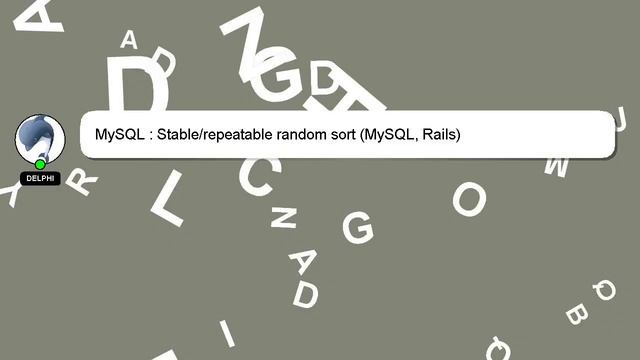 MySQL : Stable/repeatable random sort (MySQL, Rails) смотреть онлайн