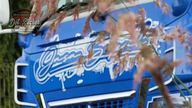 cutting sticker truck canter biru modifikasi pengaman block dan bamper sigra dot cutting sticker