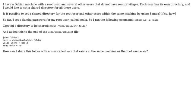 Share files between users in the same Debian machine by using Samba смотреть онлайн