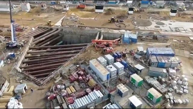 Строительство станции «Кленовый бульвар» Большой кольцевой линии метро. смотреть онлайн