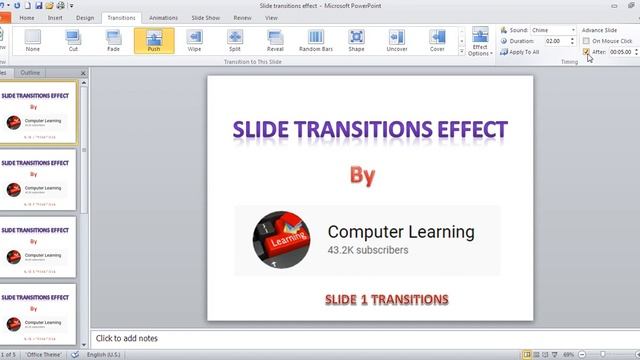 Slide Transition Effects in PowerPoint in Hindi | Slide Transition Effects | Power Point смотреть онлайн