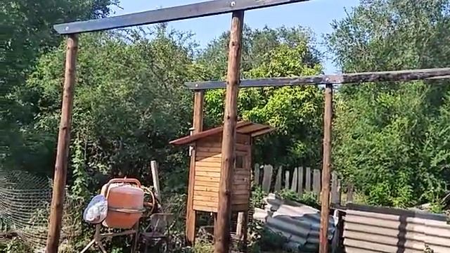 Деревянный навес - устанавливаю поперечены смотреть онлайн