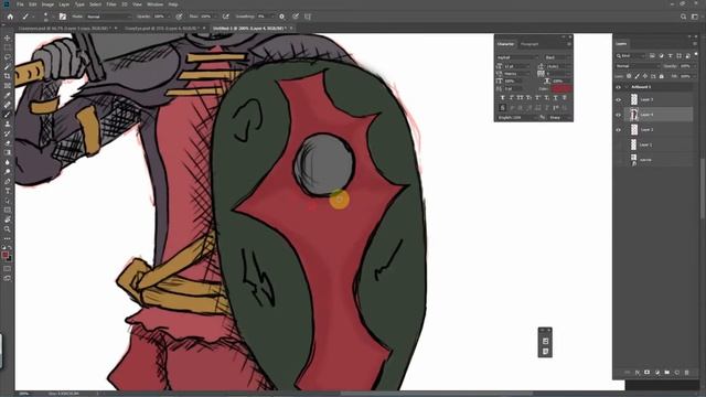 Adobe Photoshop - Character Concept Art - Warrior - Speedpaint Digital Art Timelapse смотреть онлайн