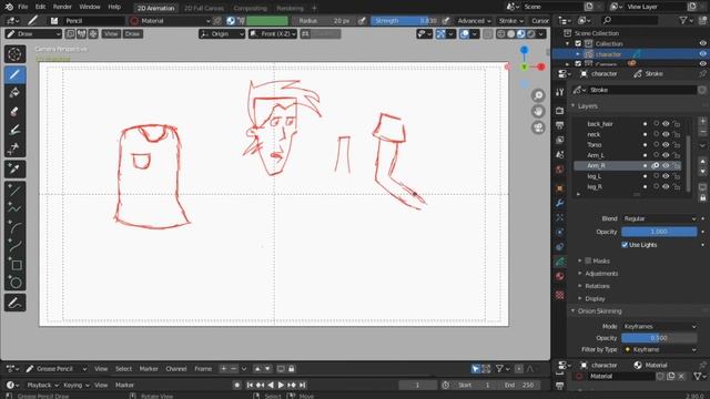 Blender Animation Tutorial - Create and Rig a 2D Character! Part 1 (Sketch with Grease Pencil) смотреть онлайн