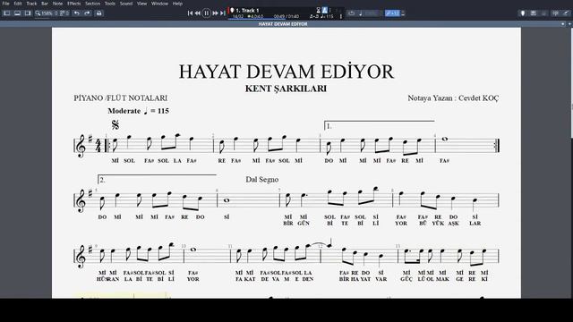 HAYAT DEVAM EDİYOR - KENT ŞARKILARI NOTA смотреть онлайн