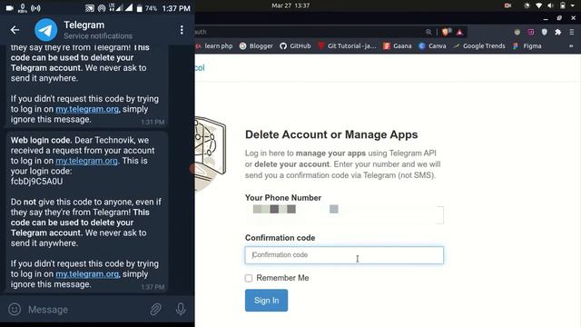Delete Telegram Account Permanently смотреть онлайн