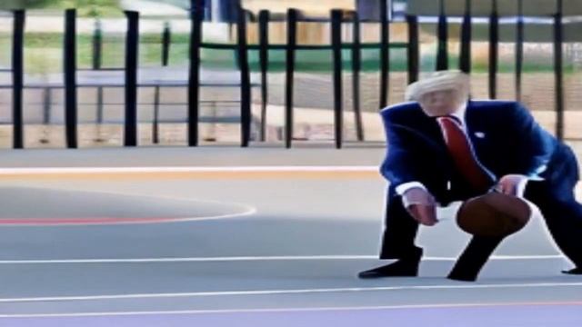[AI] donald trump dribbling basketball in the car смотреть онлайн