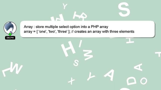 Array : store multiple select option into a PHP array смотреть онлайн