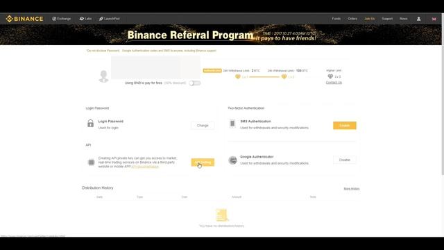 binance api key setup смотреть онлайн