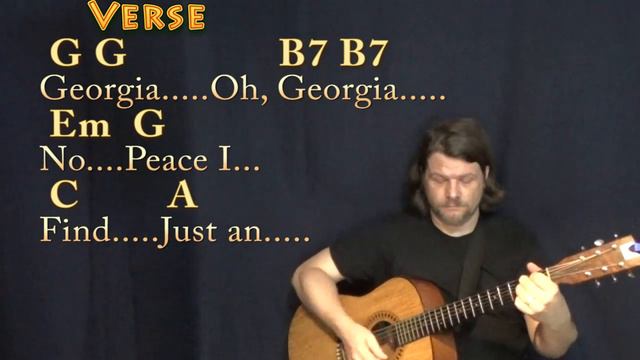 Georgia On My Mind (Ray Charles) Guitar Lesson Chord Chart with Chords/Lyrics смотреть онлайн