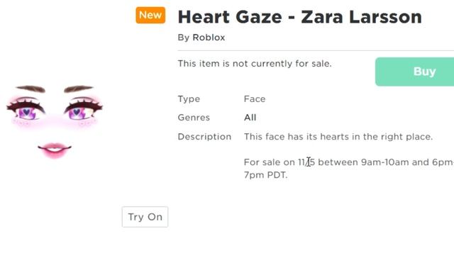 How To Get *LIMITED TIME* PINK HEART GAZE FACE by ZARA LARSSON (roblox) 2 HOURS ONLY смотреть онлайн